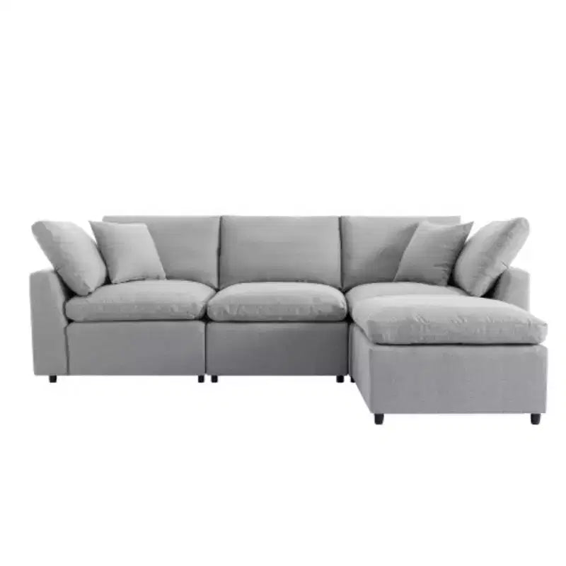 Down Filled Upholstery Convertible Sectional Sofa, L Shaped Couch with Reversible Chaise
