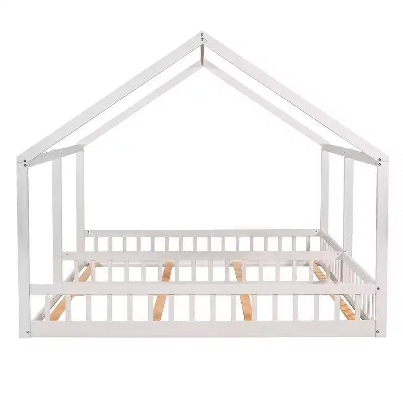 Lits plateformes de maison en bois pour lits jumeaux au design moderne avec 2 lits partagés