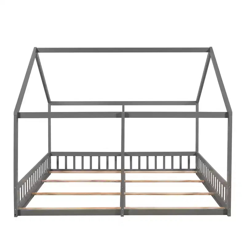 Lits plateformes de maison en bois pour lits jumeaux au design moderne avec 2 lits partagés