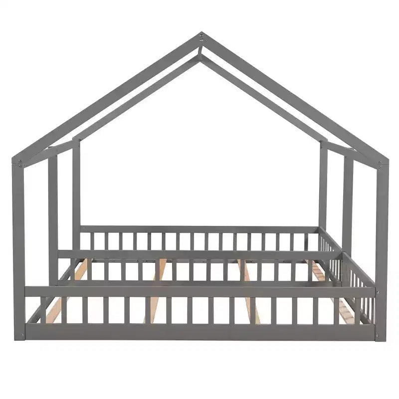 Lits plateformes de maison en bois pour lits jumeaux au design moderne avec 2 lits partagés