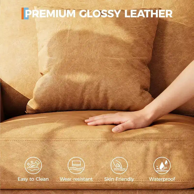 Canapé nuage moelleux 86", 3 places avec assise profonde, 2 coussins de dossier amovibles et oreillers décoratifs pour salon/chambre/appartement