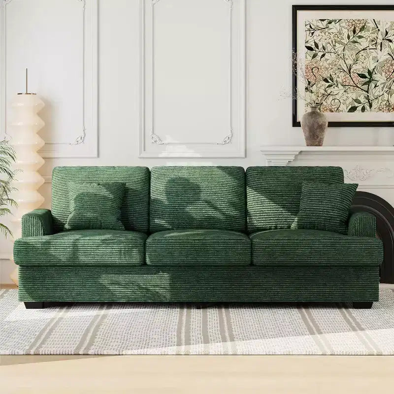 86 Plush Cloud Sofa, 3-Seater with Deep Seats, 2 Removable Back Cushions & Throw Pillows for Living Room/Bedroom/Apartments