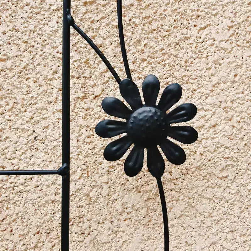 Treillis de jardin en métal noir antirouille pour plantes grimpantes, 71 x 19,7 po