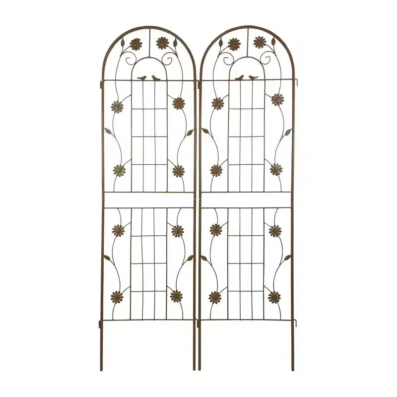 Treillis de jardin en métal noir antirouille pour plantes grimpantes, 71 x 19,7 po