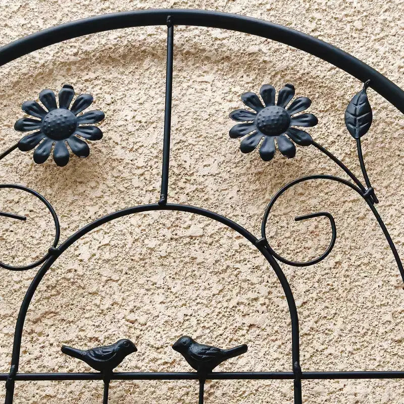 Treillis de jardin en métal noir antirouille pour plantes grimpantes, 71 x 19,7 po