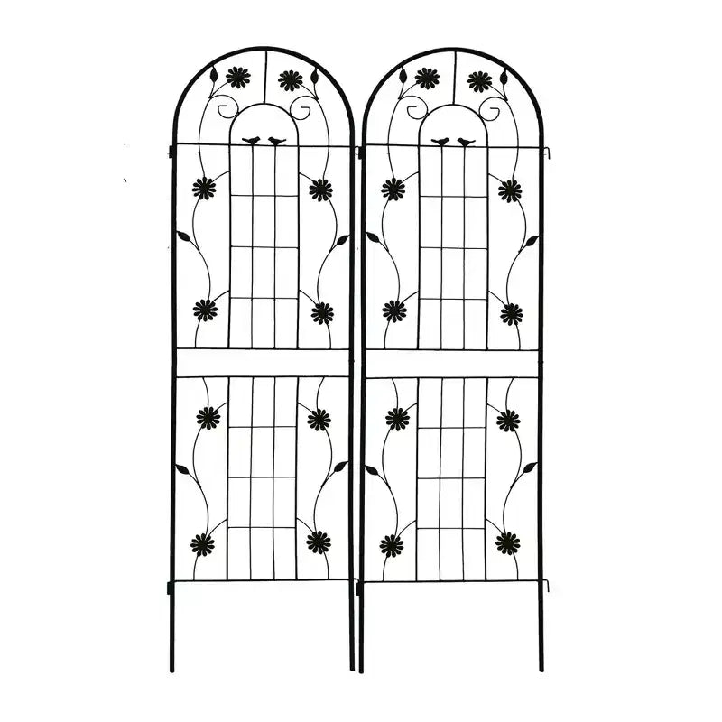 Treillis de jardin en métal noir antirouille pour plantes grimpantes, 71 x 19,7 po