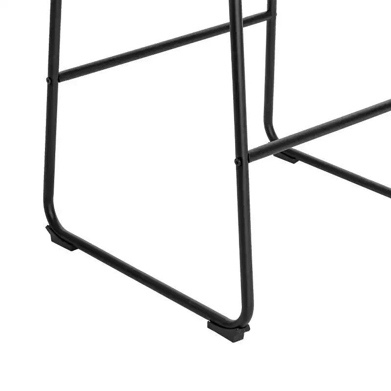 Tabouret de bar marron, assise en microfibre, pieds en métal, hauteur fixe 29