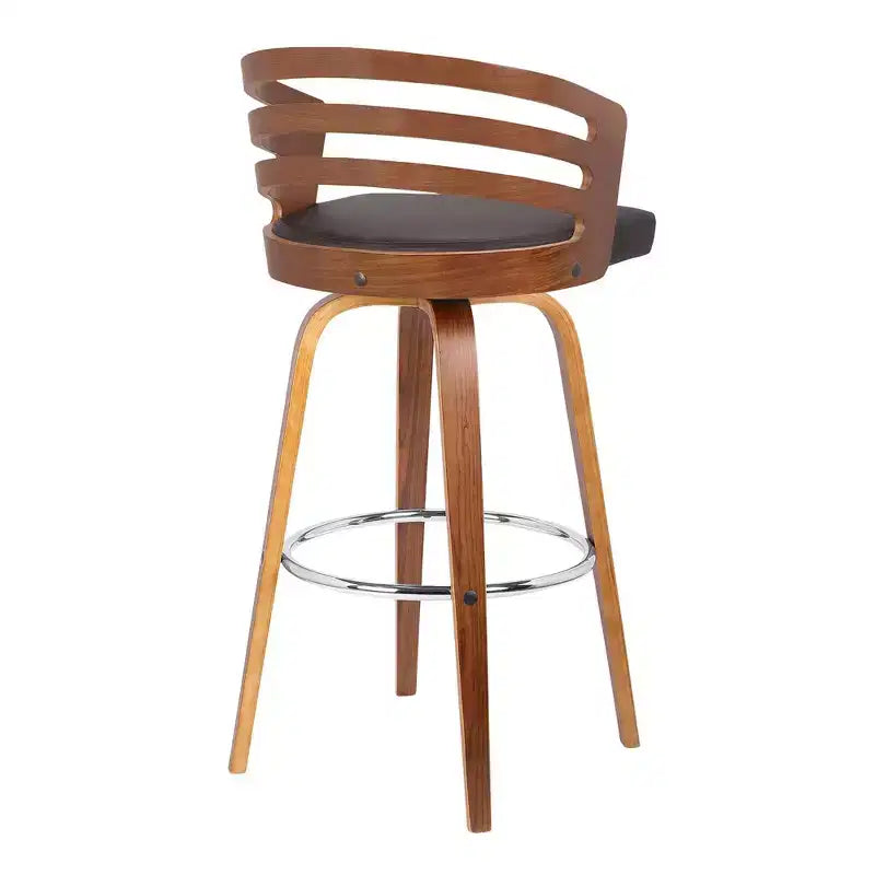 Tabouret de bar pivotant brun, hauteur 30", style Mid-Century