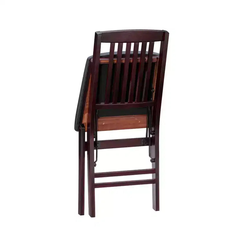 Chaise pliante en similicuir espresso