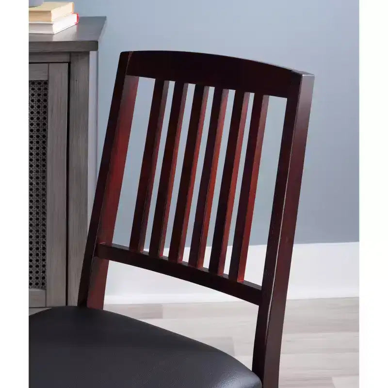 Chaise pliante en similicuir espresso