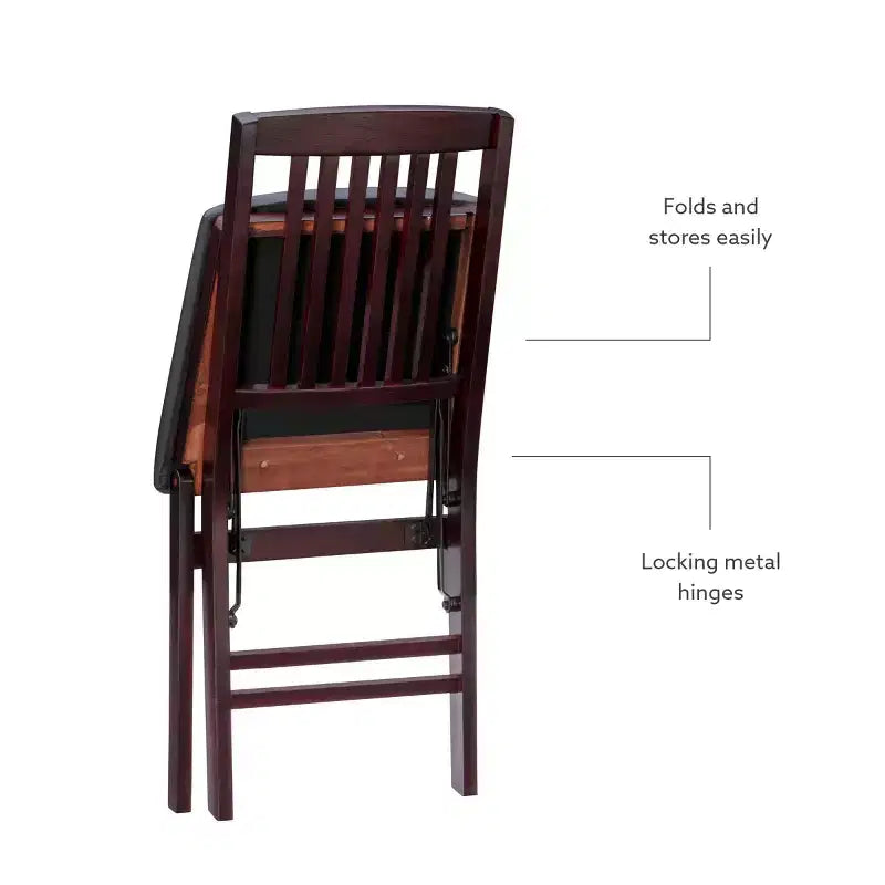 Chaise pliante en similicuir espresso