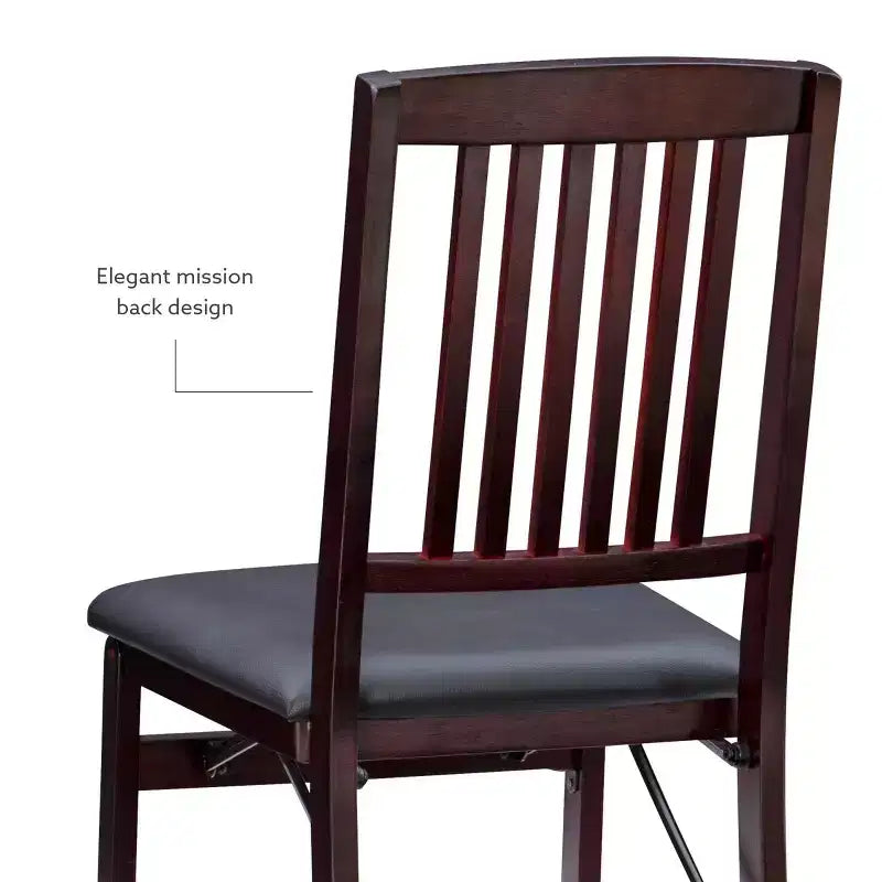 Chaise pliante en similicuir espresso