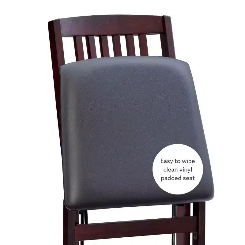 Chaise pliante en similicuir espresso