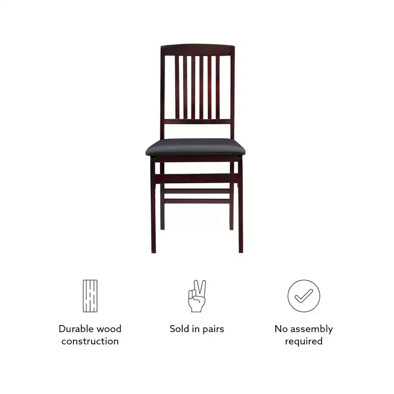 Chaise pliante en similicuir espresso