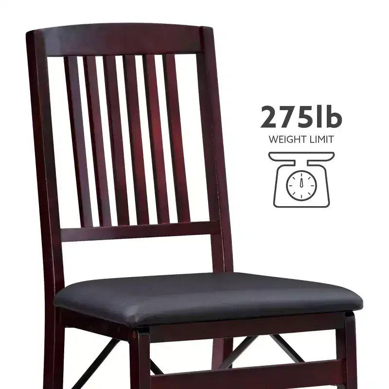 Chaise pliante en similicuir espresso