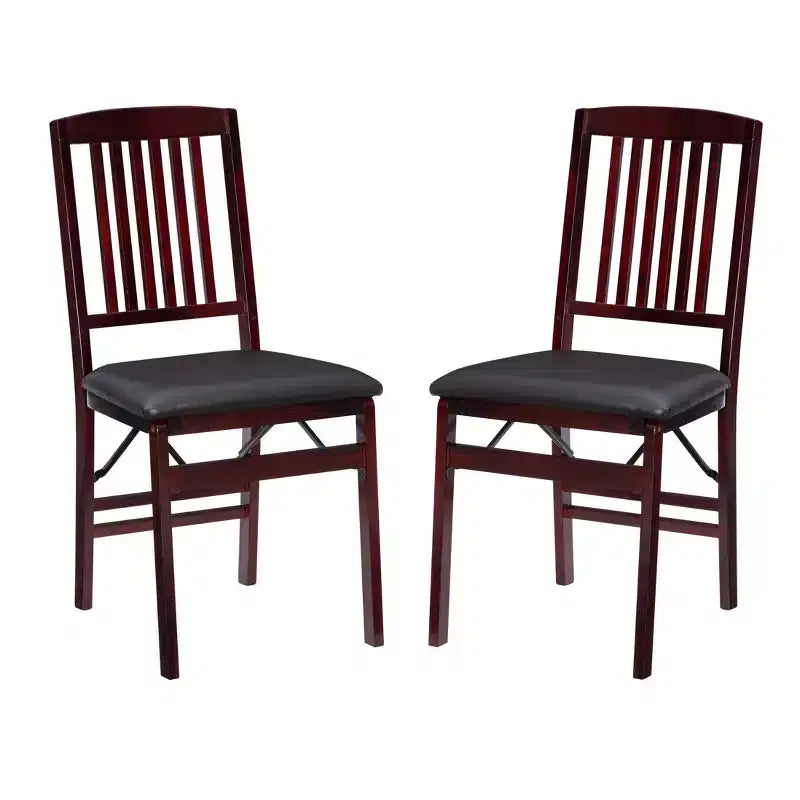 Chaise pliante en similicuir espresso