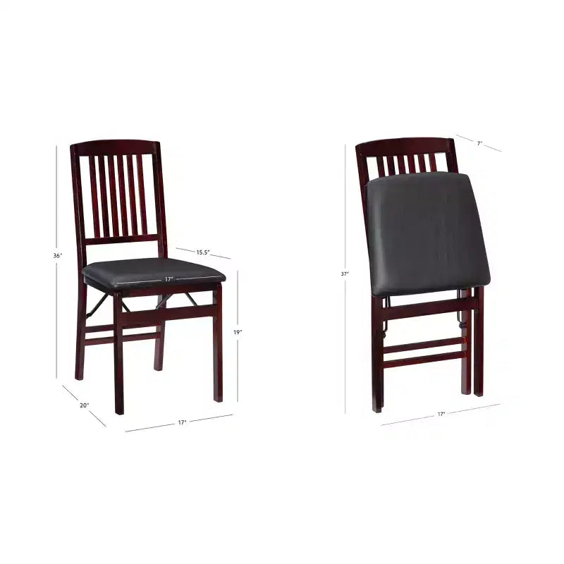 Chaise pliante en similicuir espresso