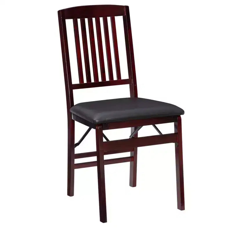 Chaise pliante en similicuir espresso