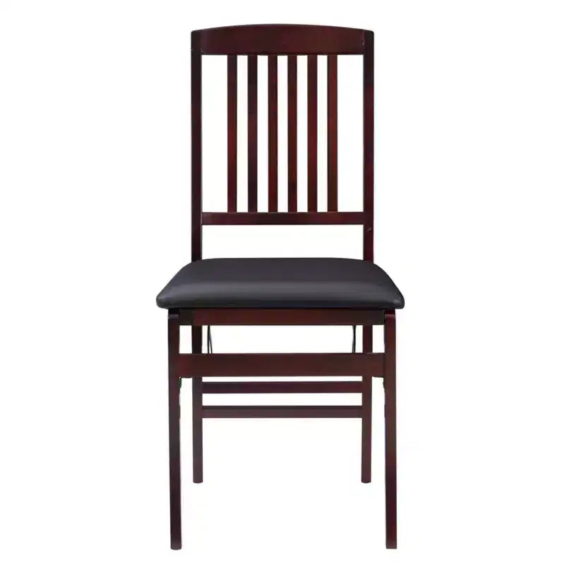 Chaise pliante en similicuir espresso