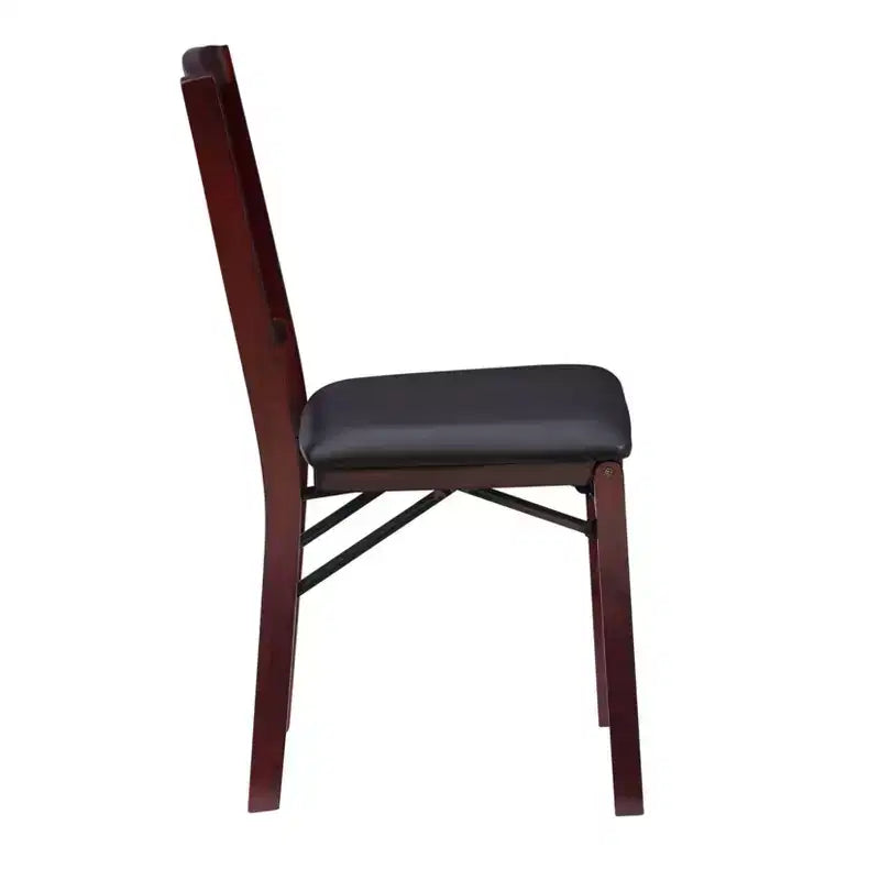 Chaise pliante en similicuir espresso
