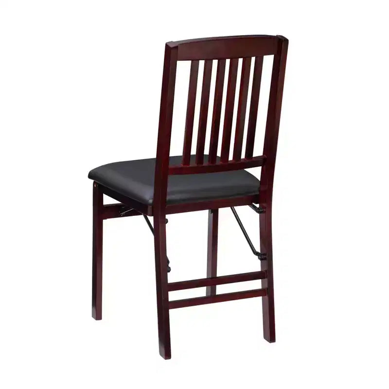 Chaise pliante en similicuir espresso
