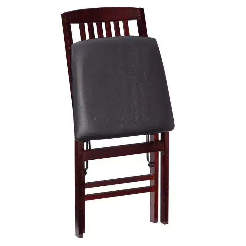 Chaise pliante en similicuir espresso