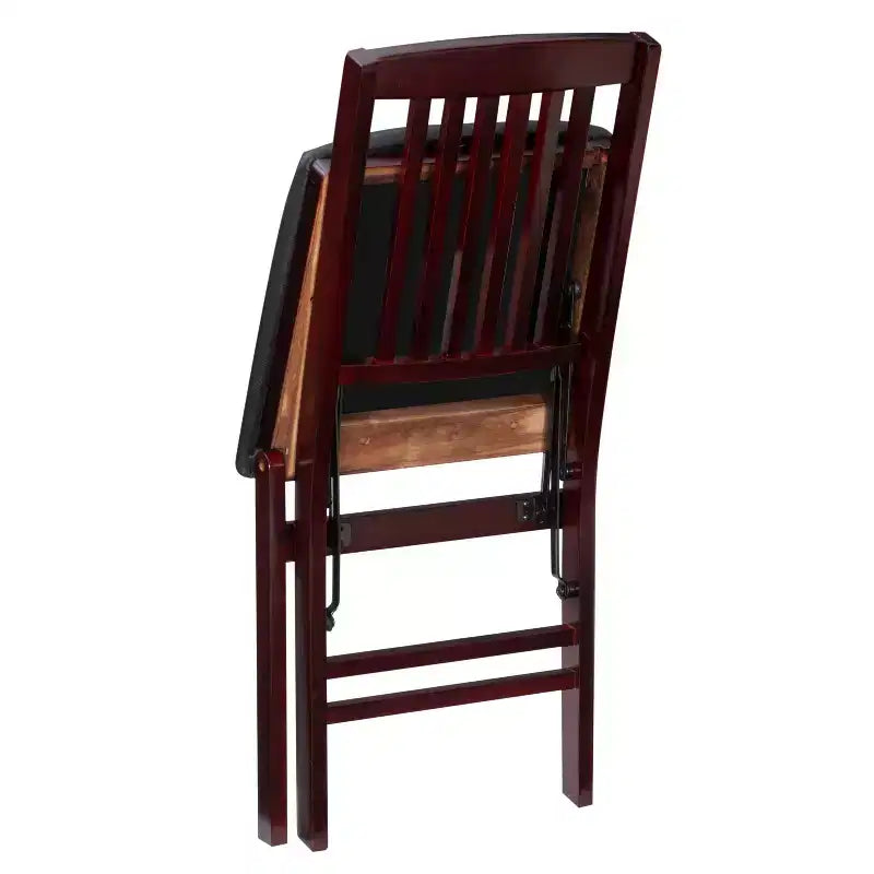 Chaise pliante en similicuir espresso
