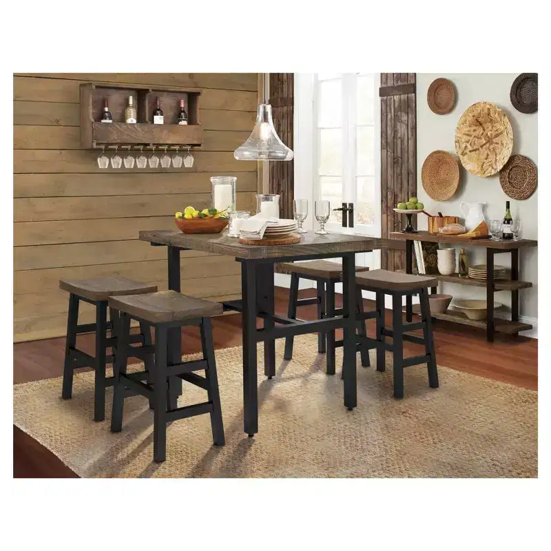 Casier à vin en bois dur de 91 cm, marron
