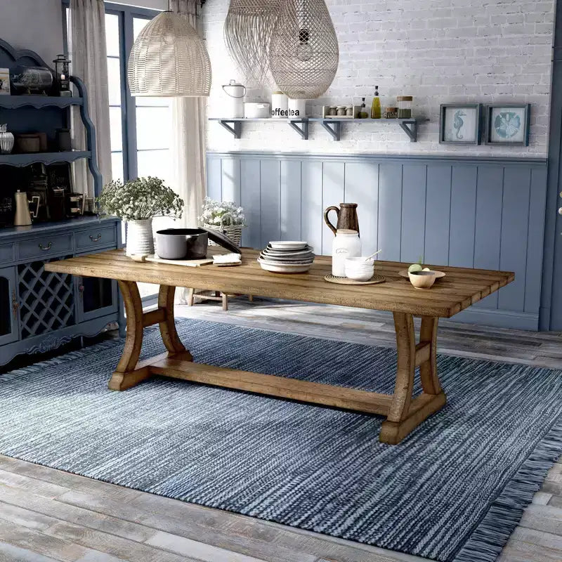 Table de salle à manger en pin massif Pin rustique