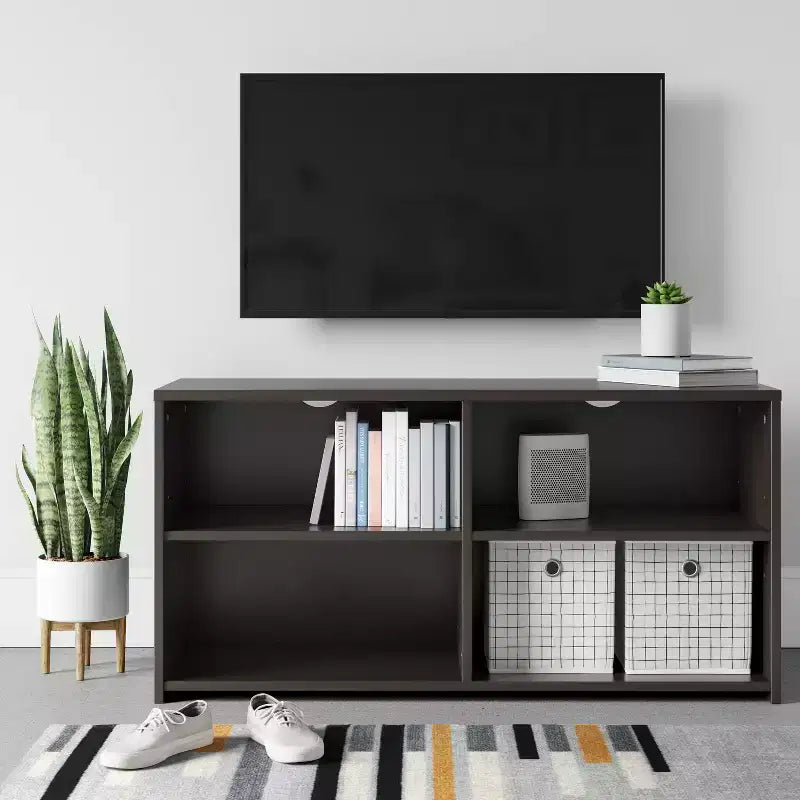 Meuble TV de rangement pour dortoir pour téléviseurs jusqu'à 43 po Noir
