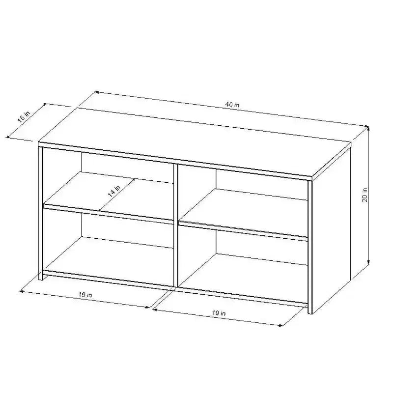 Meuble TV de rangement pour dortoir pour téléviseurs jusqu'à 43 po Noir