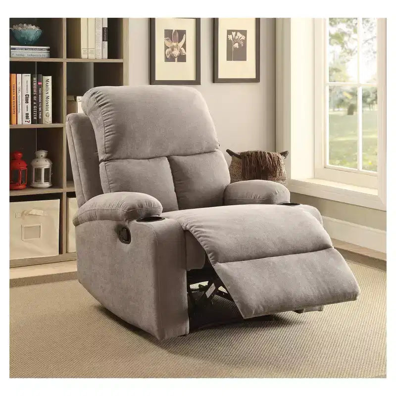 Linen Side Lever Recliner Gray