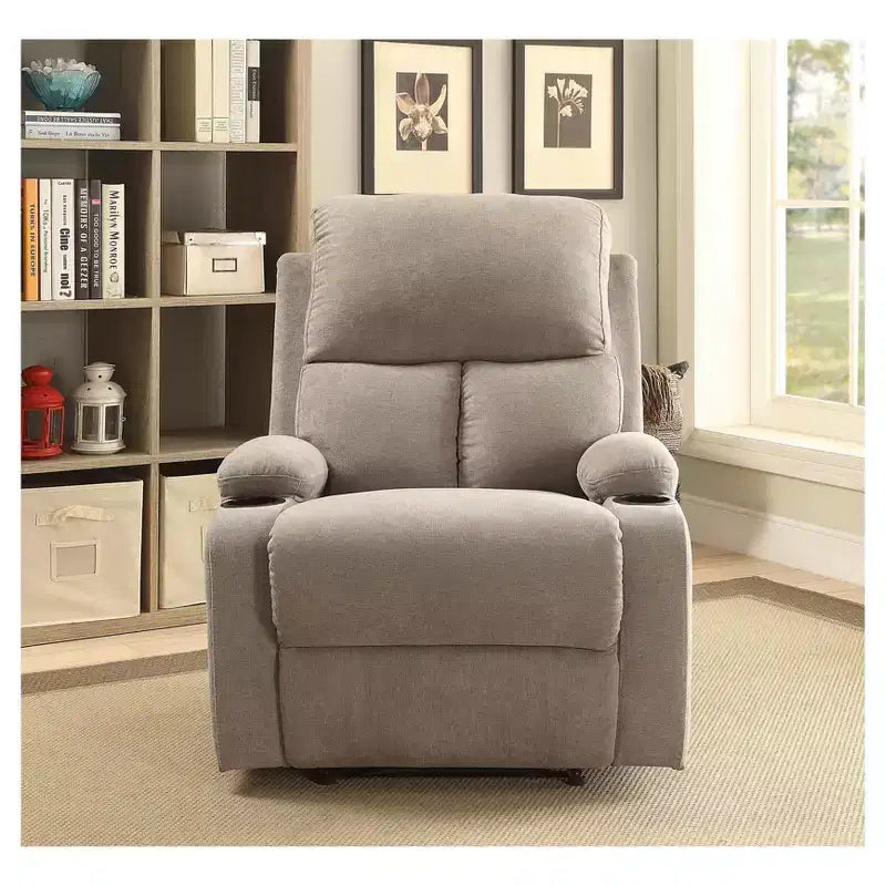 Linen Side Lever Recliner Gray