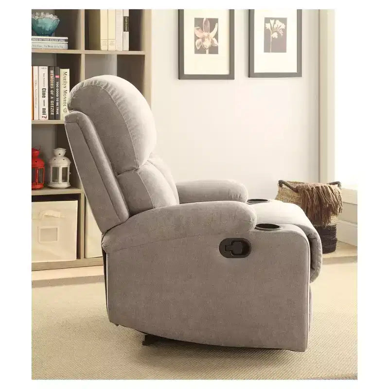 Linen Side Lever Recliner Gray