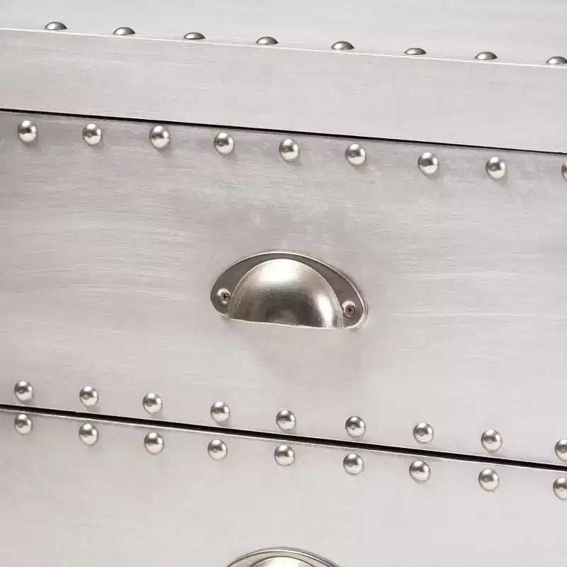Table de chevet Claude Metal 3 tiroirs Argent