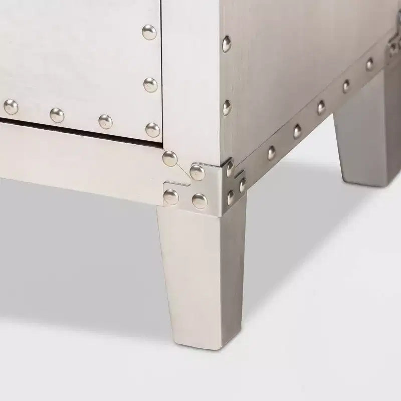 Table de chevet Claude Metal 3 tiroirs Argent