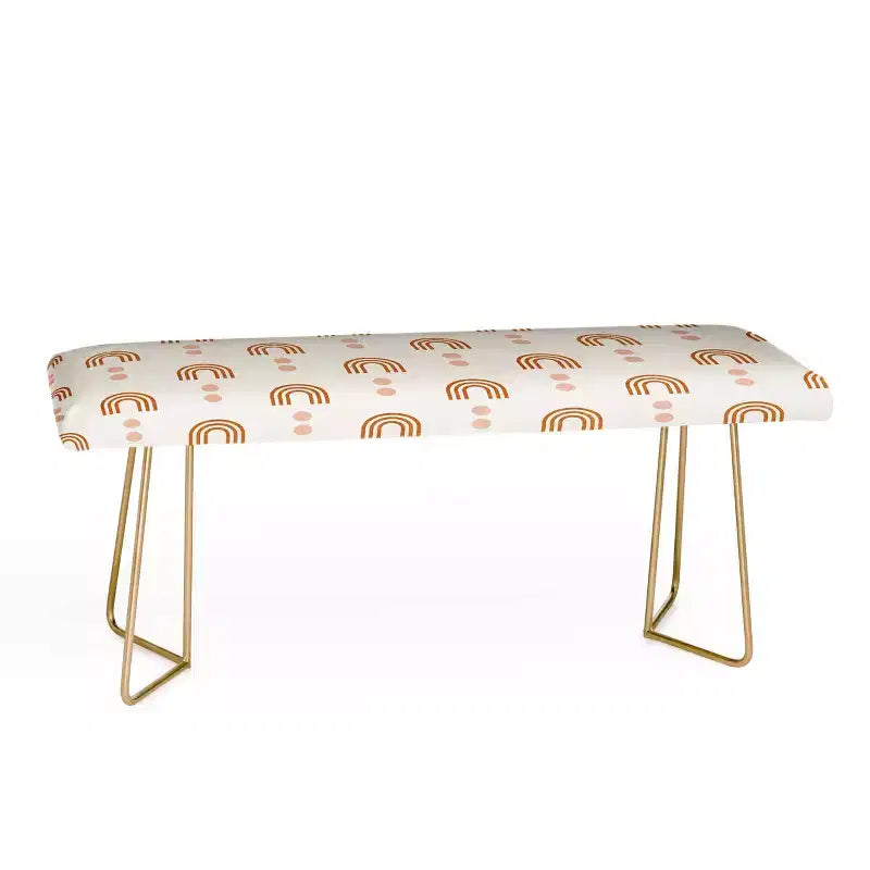 Banc arc-en-ciel géométrique orange doré