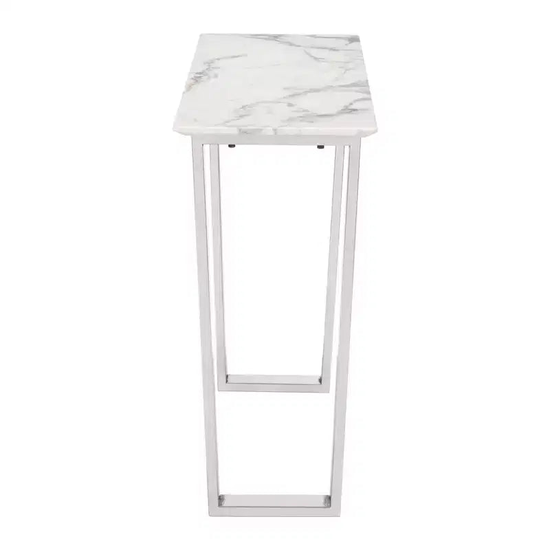 Table console rectangulaire moderne en faux marbre