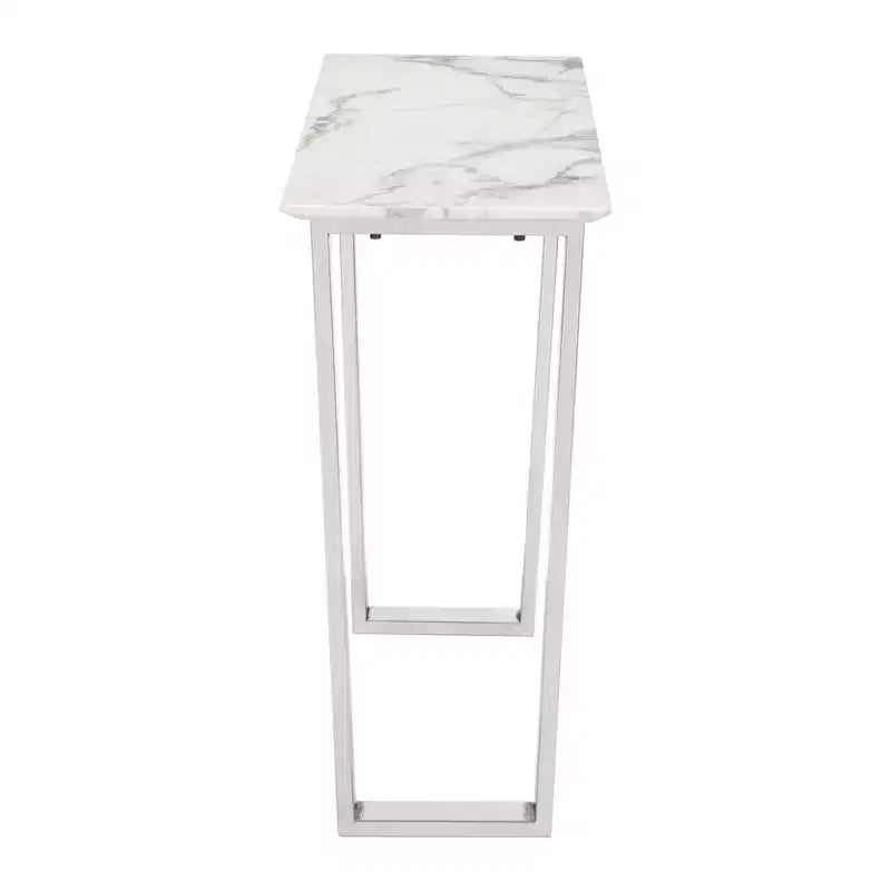 Table console rectangulaire moderne en faux marbre