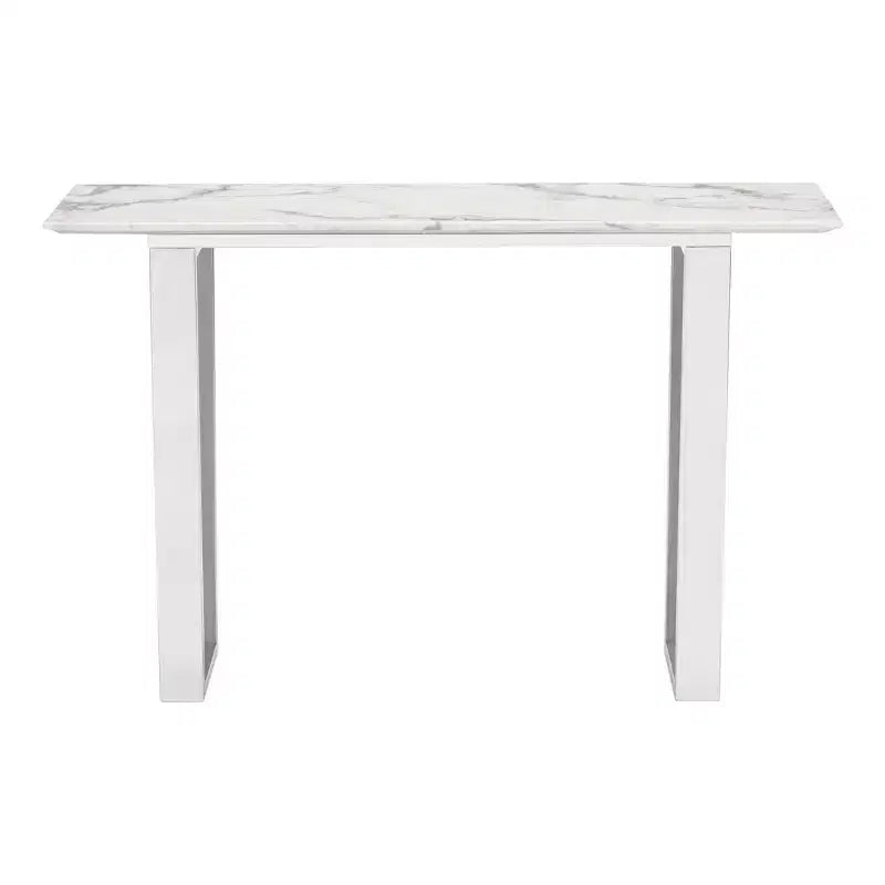 Table console rectangulaire moderne en faux marbre