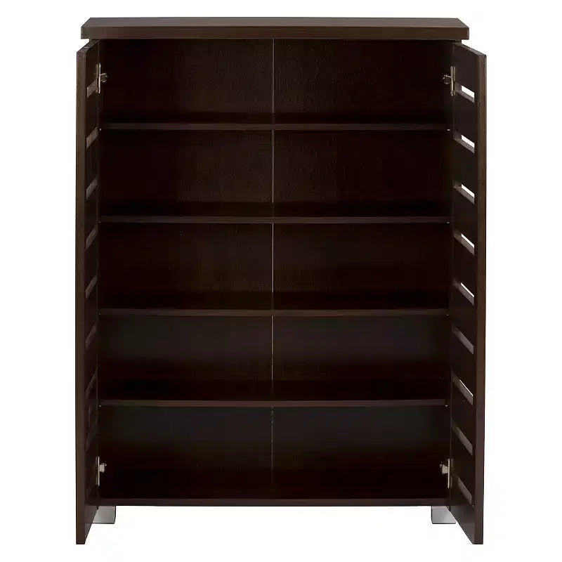 Modern and Contemporary 2-Door Wooden Entryway Shoes Storage Cabinet: Holds 15 Pairs, PVC Legs