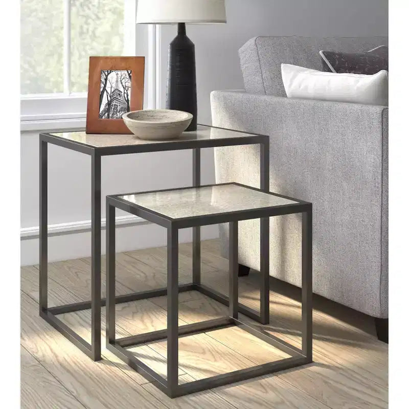 Tables d'appoint miroirs Gramercy Square noires