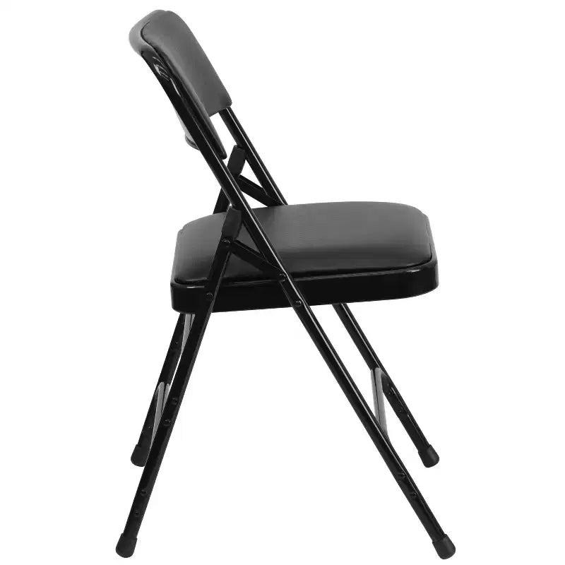 Chaise pliante en métal rembourrée série HERCULES à triple renfort et double charnière