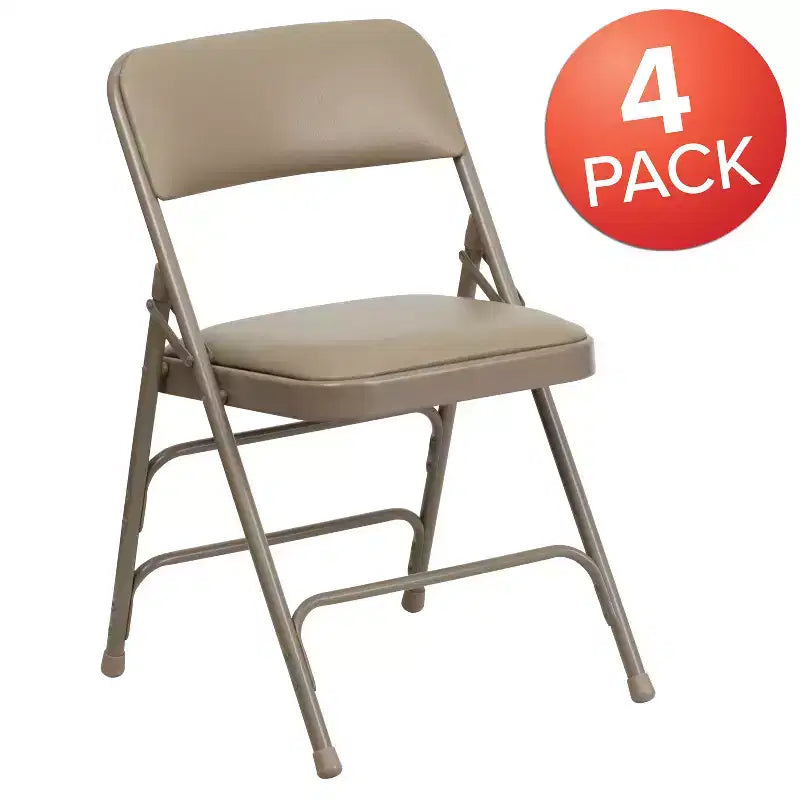 Chaise pliante en métal rembourrée série HERCULES à triple renfort et double charnière