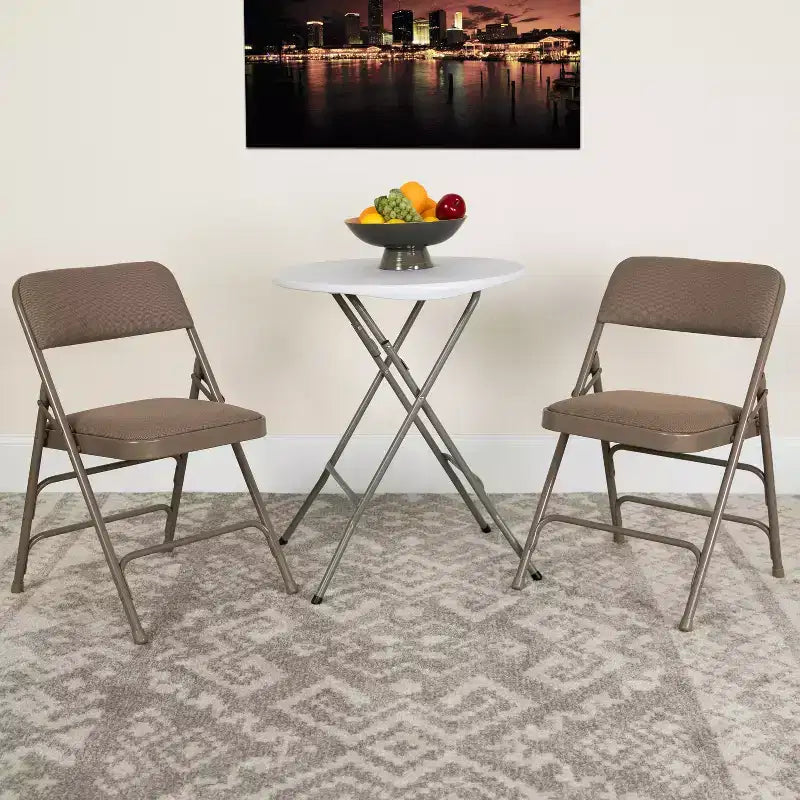HERCULES Series Curved Triple Braced & Double Hinged Upholstered Metal Folding Chair