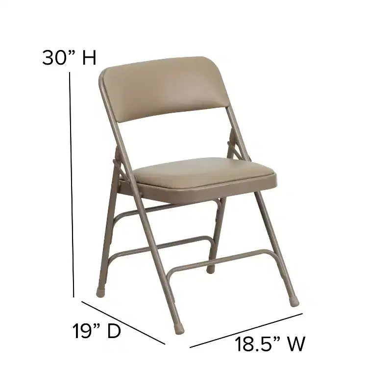 Chaise pliante en métal rembourrée série HERCULES à triple renfort et double charnière