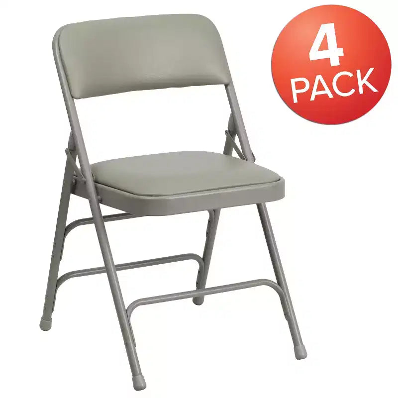 Chaise pliante en métal rembourrée série HERCULES à triple renfort et double charnière