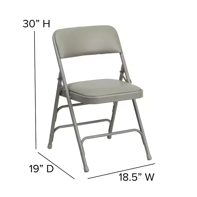 Chaise pliante en métal rembourrée série HERCULES à triple renfort et double charnière