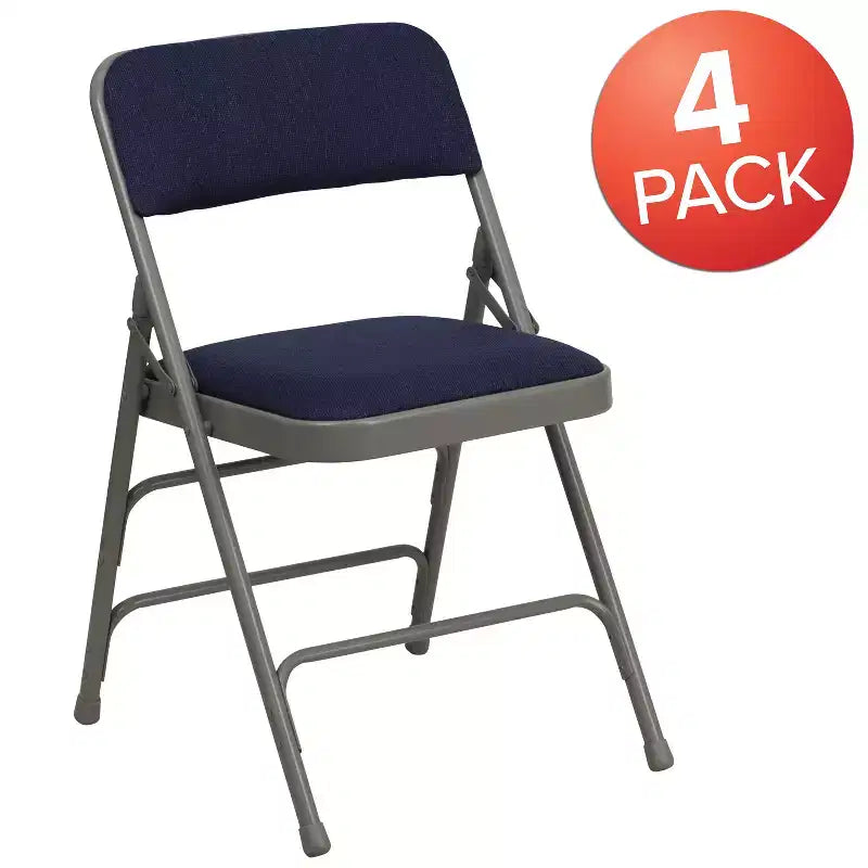 Chaise pliante en métal rembourrée série HERCULES à triple renfort et double charnière