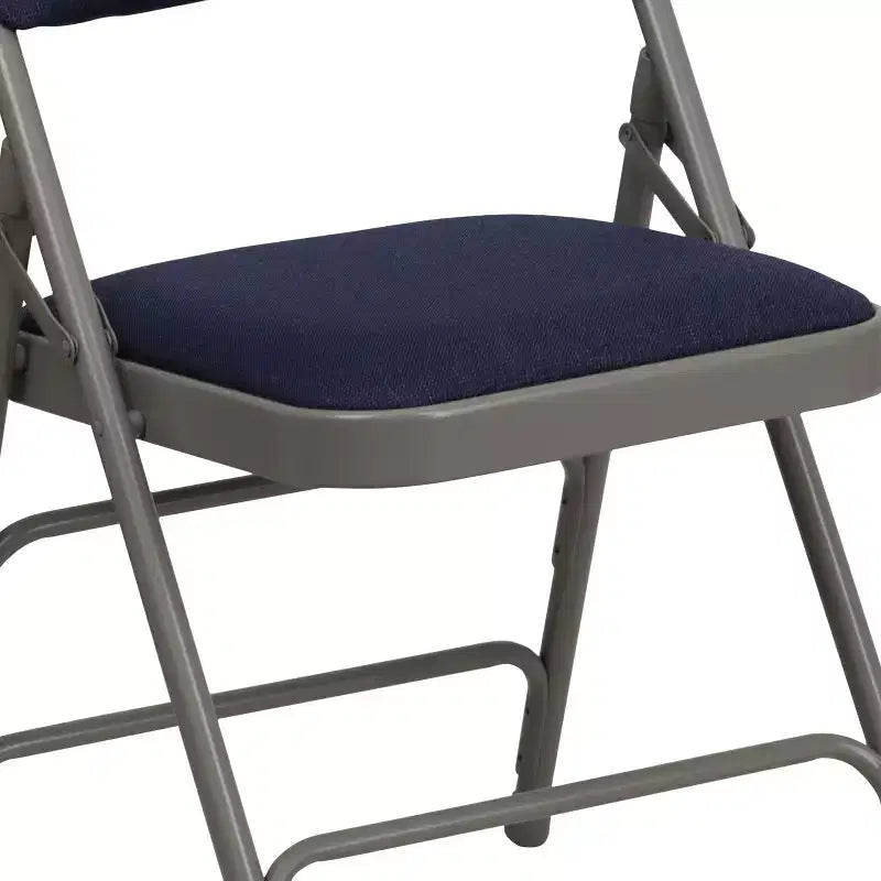 Chaise pliante en métal rembourrée série HERCULES à triple renfort et double charnière